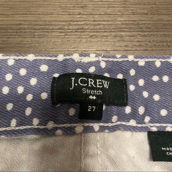 J. Crew Purple White Polka Dot Toothpick‎ Mid Rise Jeans 27 - Picture 6 of 13